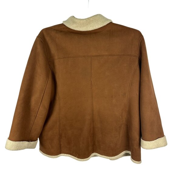 Jones New York Womens Brown Shearling Jacket Size 2X - Picture 7 of 7